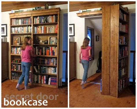 Now the hidden room is revealed. How to Build a Creative DIY Sliding Door Bookshelf