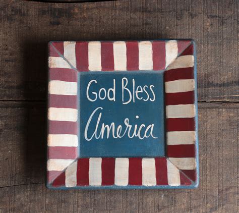 God Bless America Hand Painted Plate By Our Backyard Studios In Mill