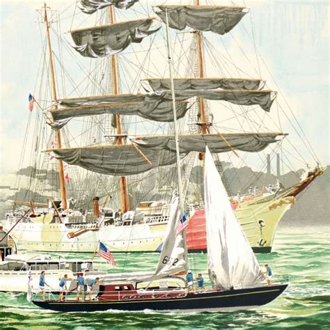 Tall Ships Ny Harbor By Schaare 1922 2008