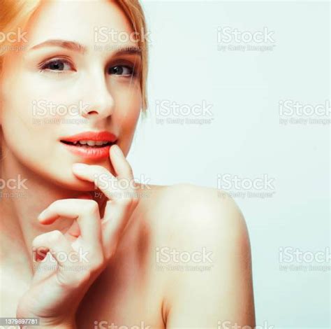 Young Sweet Ginger Woman Close Up Isolated On White Background Perfect