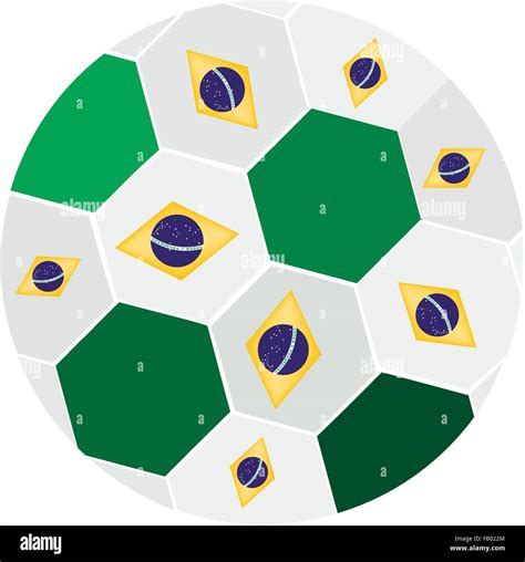 an illustration of brazil flags on a soccer ball or football of brazil world cup 2014 isolated