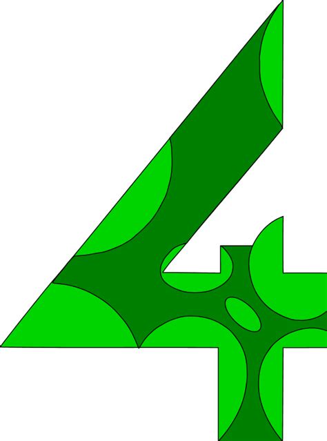 Green Number 4 Clip Art