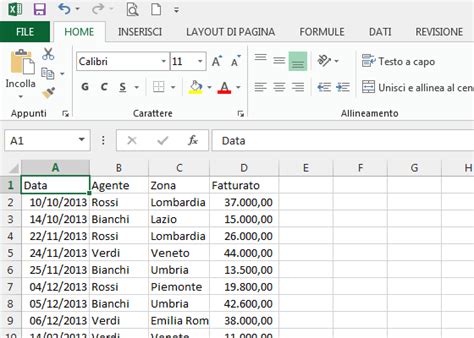 Creare E Gestire Una Tabella Dati Con Office Excel Guide Step By Step