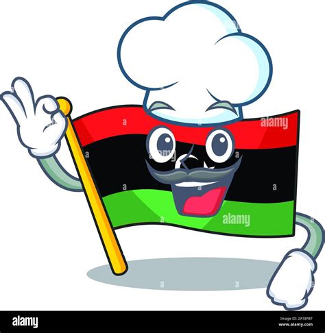 Chef Flag Libya Cartoon Isolated The Mascot Stock Vector Image And Art