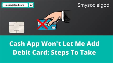 Maybe you would like to learn more about one of these? Cash App Won't Let Me Add Debit Card: Steps To Take (2021) • MySocialGod