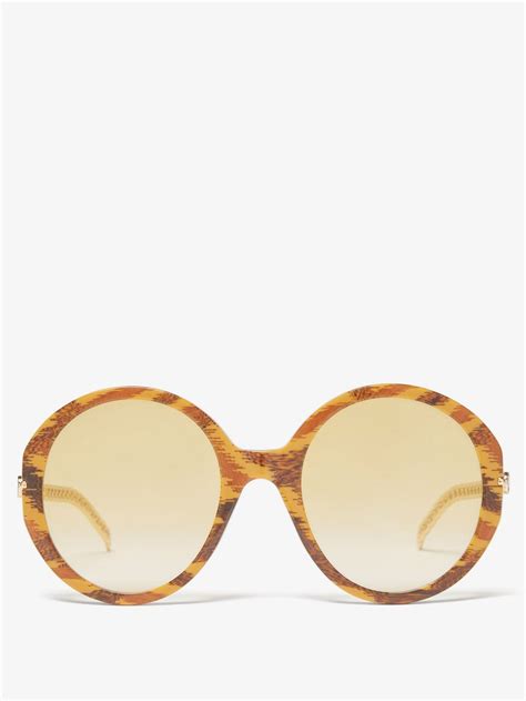brown round tortoiseshell acetate sunglasses gucci matchesfashion au