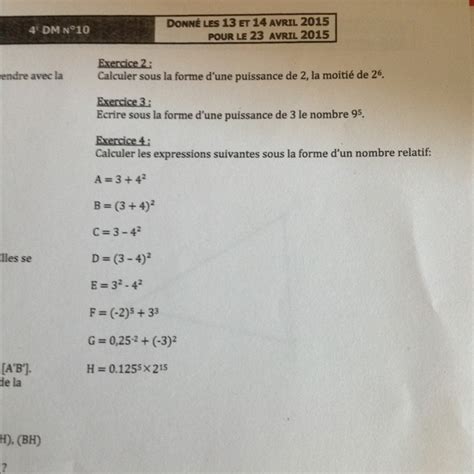 Vous aurez remarqué la petite mascotte de cette section. Dm maths 4ème Quelqu'un peut m aider pour l'exercice 4 ...