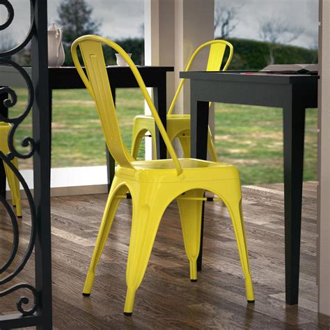 At poly & bark we are engineering a better furniture and home decor buying experience. Poly and Bark Trattoria Yellow Side Chair (Set of 4)-EM ...