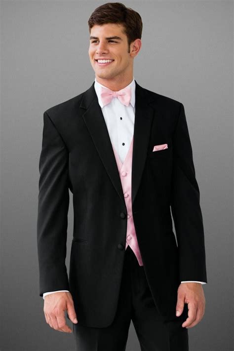 Pink Bowtie And Black Tuxedo Tuxedo For Men Pink Suit Wedding Suits