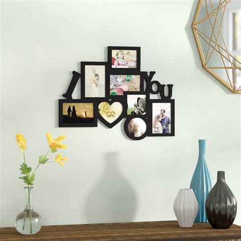 Ebern Designs Clintonpark 8 Opening Wooden Photo Collage Wall Hanging