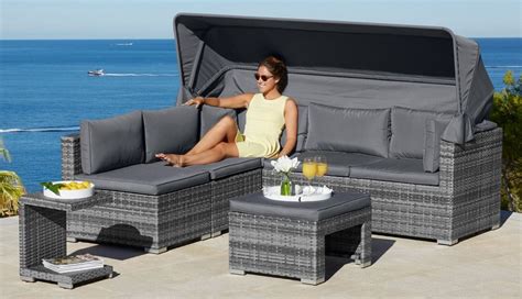 Garten liegeinsel das beste von poly rattan garten loungeoase. KONIFERA Loungebett »Atlanta«, Polyrattan, grau, inkl ...