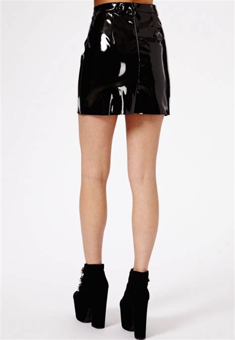Missguided Nagsia Pvc Mini Skirt In Black Lyst