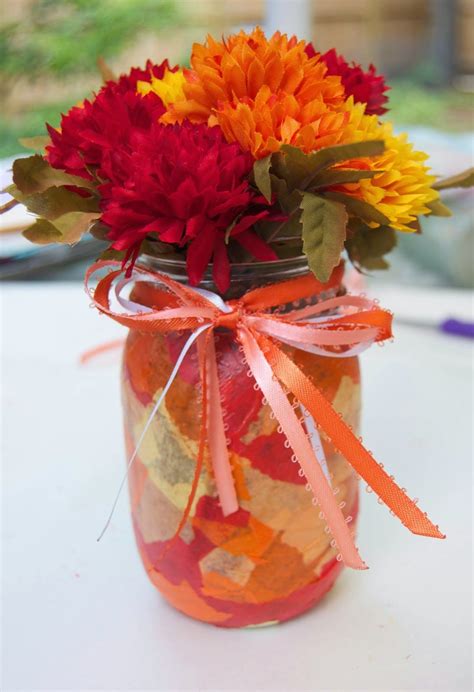 Sara Makes Things Diy Decoupage Mason Jars And Flower Arrangement