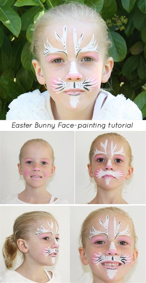 Painting at home during coronavirus times, showing self made piece of artwork with easter rabbit. Easter bunny face paint tutorial - Mouths of Mums