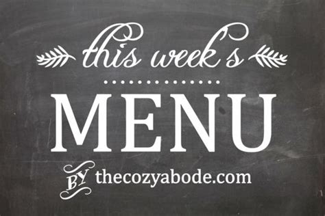 This Weeks Menu From Chalkboard Quote Art Art