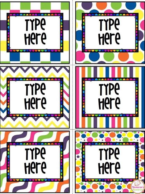 Handy drawer, peg or general use labels, in a variety of colours. Free Printable and Editable Labels For Classroom ...