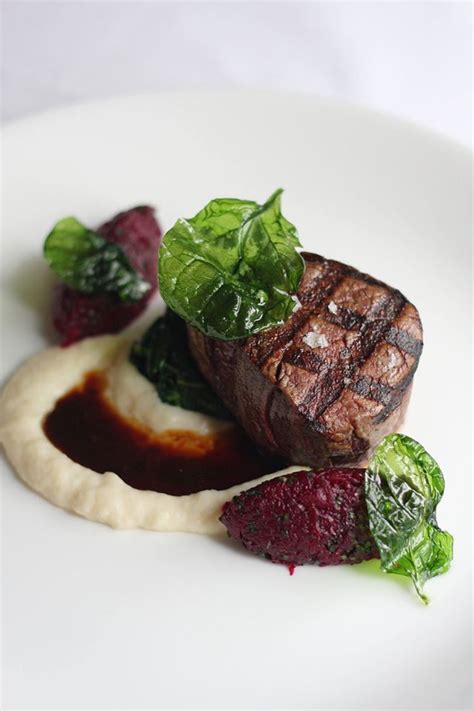 Blueberry balsamic braised beef short ribs from dish'n the kitchen. Beef Tenderloin Plating Ideas / Food Plating Idea. Beef ...