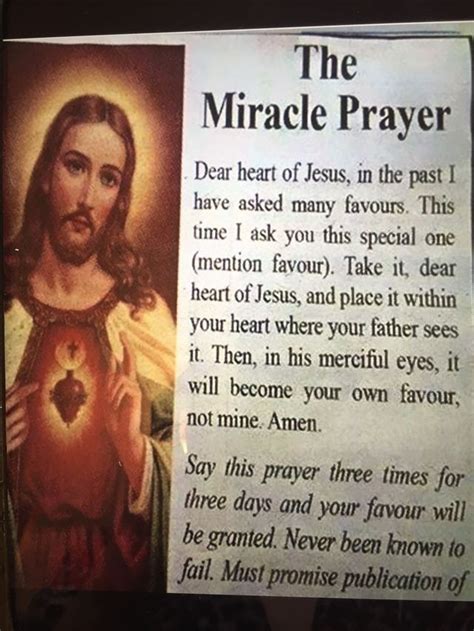 The Miracle Prayer Said 3x A Day In 2020 Miracle Prayer Novena