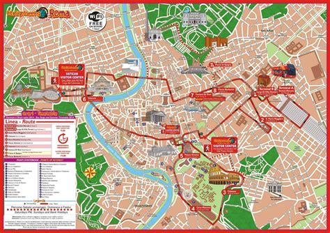 Roma Bus Turistico Sulla Mappa Roma Autobus City Sightseeing Mappa