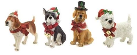 Pack Of 4 Dogs In Festive Garb Figurines 85 31456206 Christmas