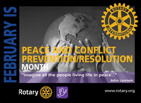 February Is Peace And Conflict Prevention Resolution Month District 7070
