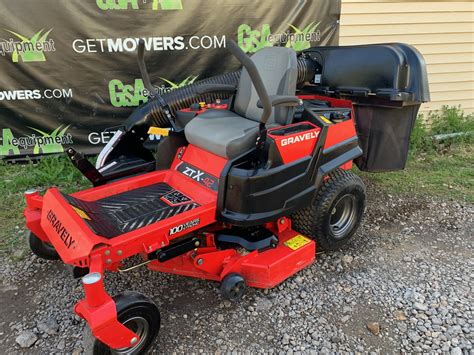IN GRAVELY ZTX ZERO TURN MOWER W REAR BAGGER HOURS A MONTH Lawn Mowers For Sale