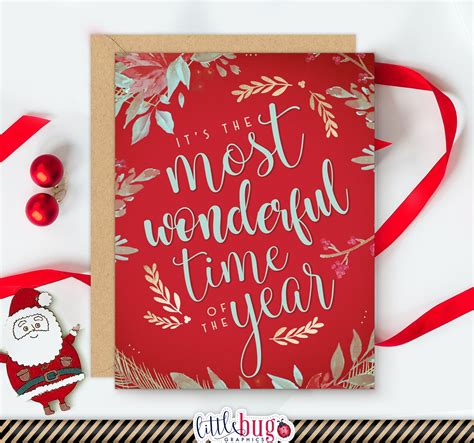 It S The Most Wonderful Time Of The Year Christmas Cards Etsy