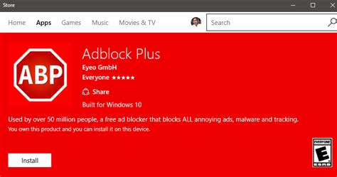 Installieren Sie Adblock Und Adblock Plus Aus Dem Windows 10 Store Für Edge