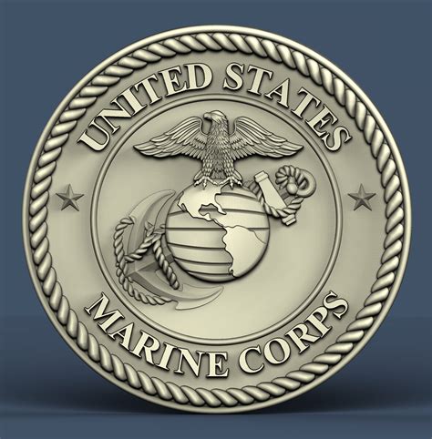 3d Stl Model For Cnc Us Marine Corps Etsy