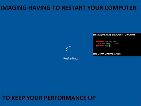 The computer restarted unexpectedly or encountered an unexpected error. Imagine having to restart your computer... : linuxmasterrace