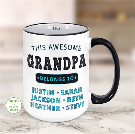 Personalzied Grandpa Mug Grandpa T Custom Mug T For Grandpa