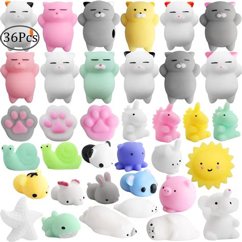 Outee Mochi Squeeze Cat Toys 36 Pcs Mini Mochi Squishies Mochi Animal