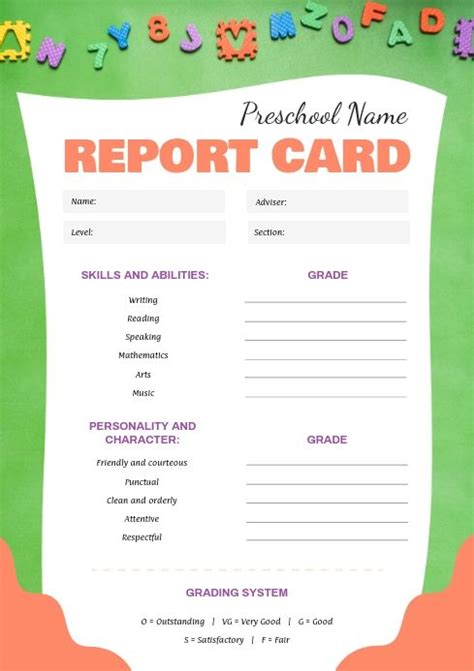 Customize Report Card Templates Postermywall Report Card Template