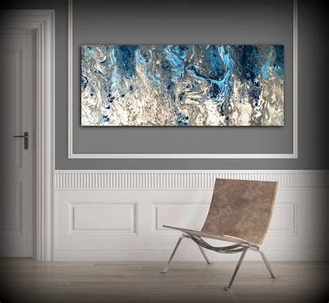 Large Abstract Painting Print Navy Blue Print Art Large Canvas Art Blue