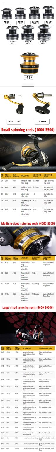 The Ultimate Guide To Spinning Reel Sizes Reel Size Chart