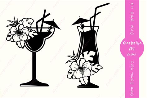 Tropical cocktail svg, Beach life svg cut file, Summer dxf (559463