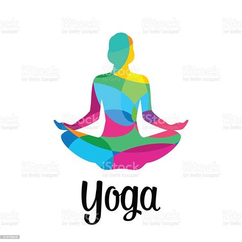 Lotus Yoga Pose Icon Vector Abstract Stock Illustration Download