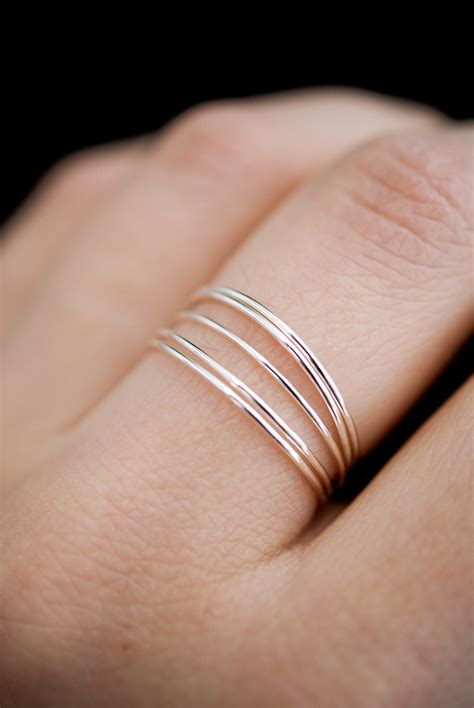 Ultra Thin Sterling Silver Stacking Ring One Single Ring Etsy Uk