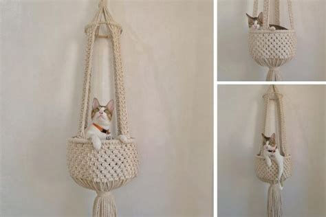 How To Make A Gorgeous Macrame Cat Hammock With Habit Made Free