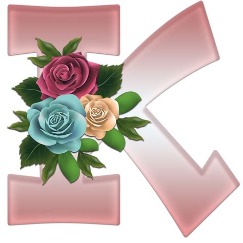 Sussurro De Amor Alfabeto Decorativo Png Com Rosas Coloridas