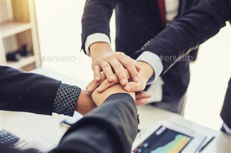 Teamwork Power Successful Business Team To Cooperate In The Work In