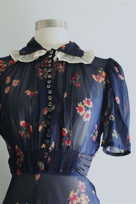 Reserved 1930s Floral Dress Vintage 30s By Savvyspinstervintage