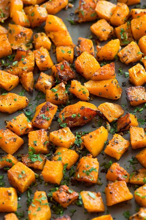 Roasted Butternut Squash With Garlic And Herbs Side Dish Recipes