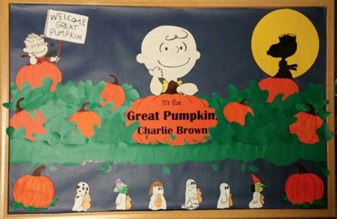 My October Ra Bulletin Board Charlie Brown Themed Halloween Bulletin Boards Ra Bulletin