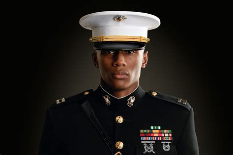 Portrait Of Marine Wearing Dress Blues