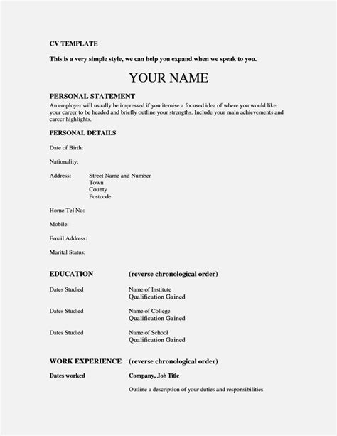 However, getting a job is not as simple as taking candy from a baby; Cv Template For 15 Year Old Uk | Job resume examples, Cv template, Basic resume examples