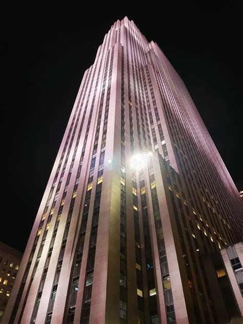 Rockefeller Center At Night Editorial Photo Image Of