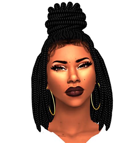 Sims 4 Cc Custom Content Black Hairstyle By Ebonix Sims4