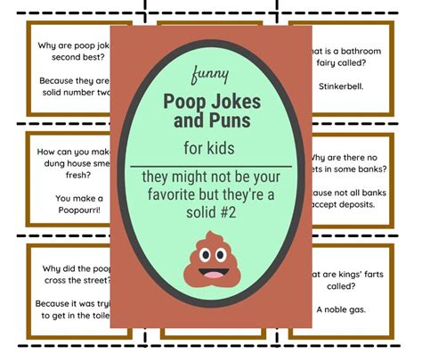 Poop Jokes And Poop Puns And Even Fart Ones With Printables