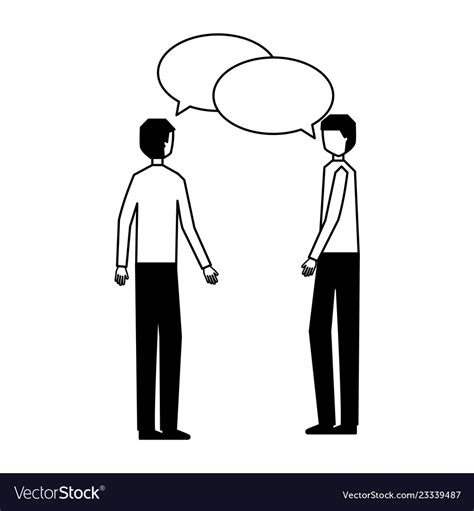 Two Man Talking Speech Bubble Royalty Free Vector Image